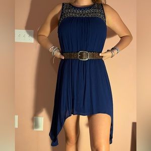 Blue Beaded Detail Dress
